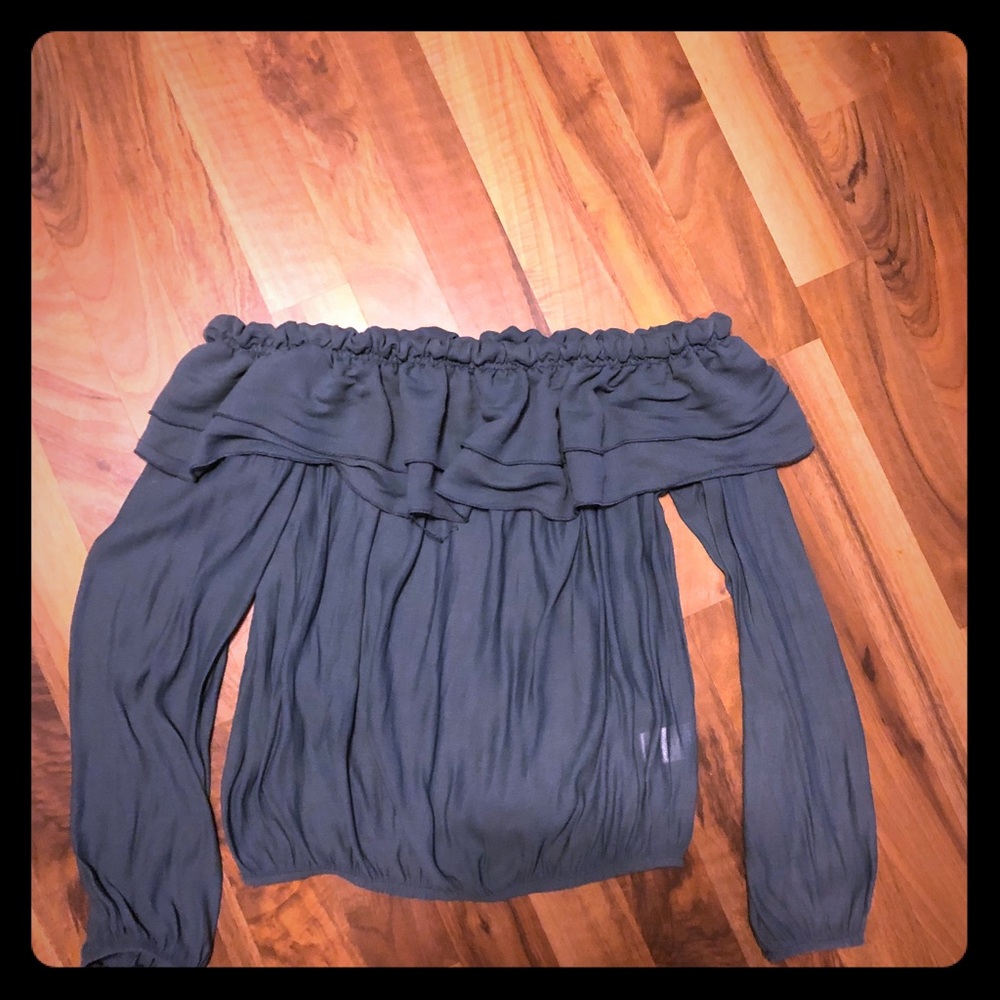 Off the shoulder charcoal top